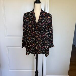 Anthropologie tie neck blouse